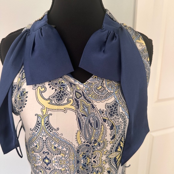 Mango Blue and White Paisley Maxi Dress - Picture 2 of 6